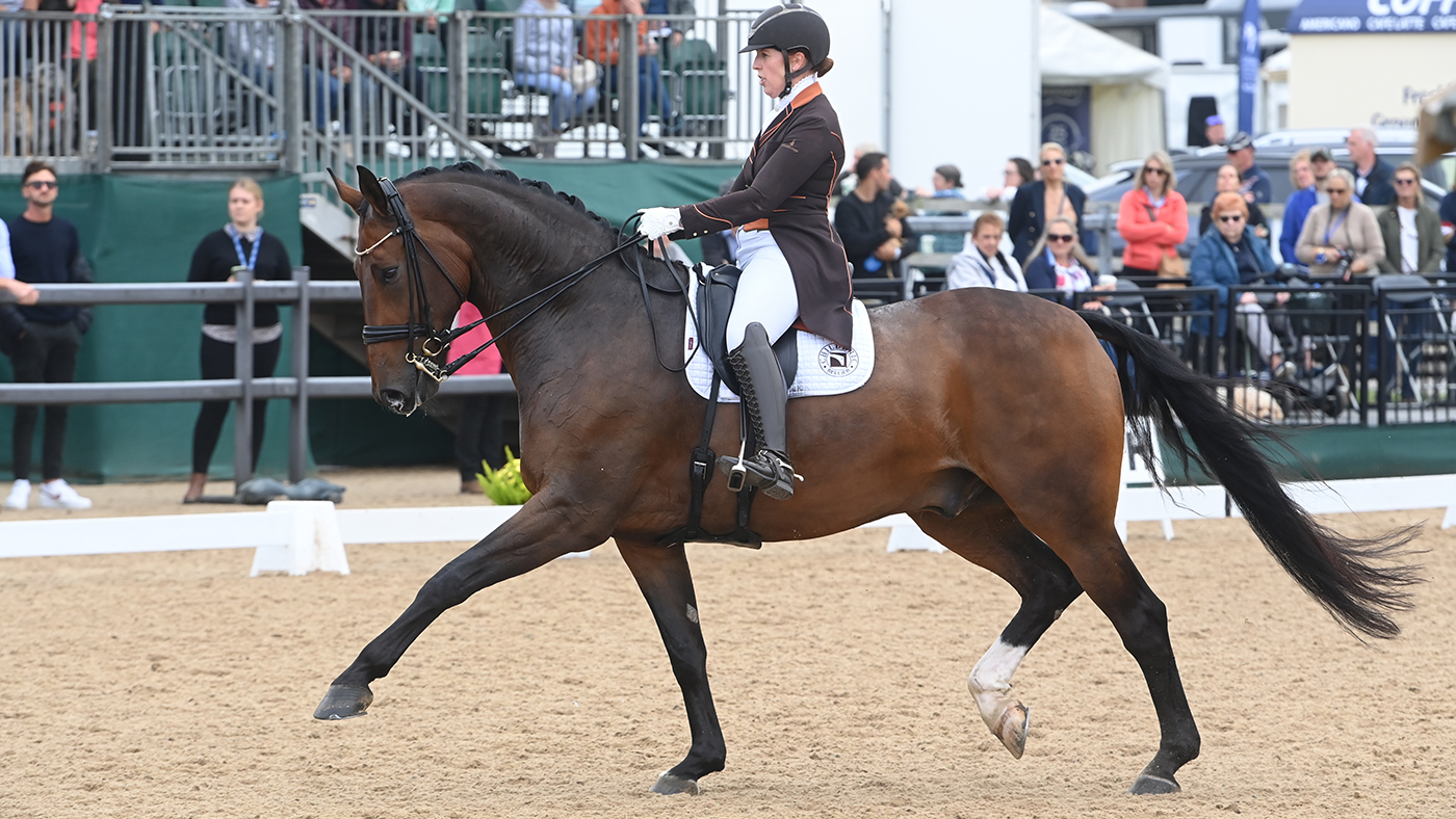 Becky Moody wins the grand prix freestyle with Jagerbomb at the 2023 National Dressage Championships