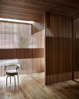 Semi-transparent wooden design and wood flooring at Spiral (x,y,z)