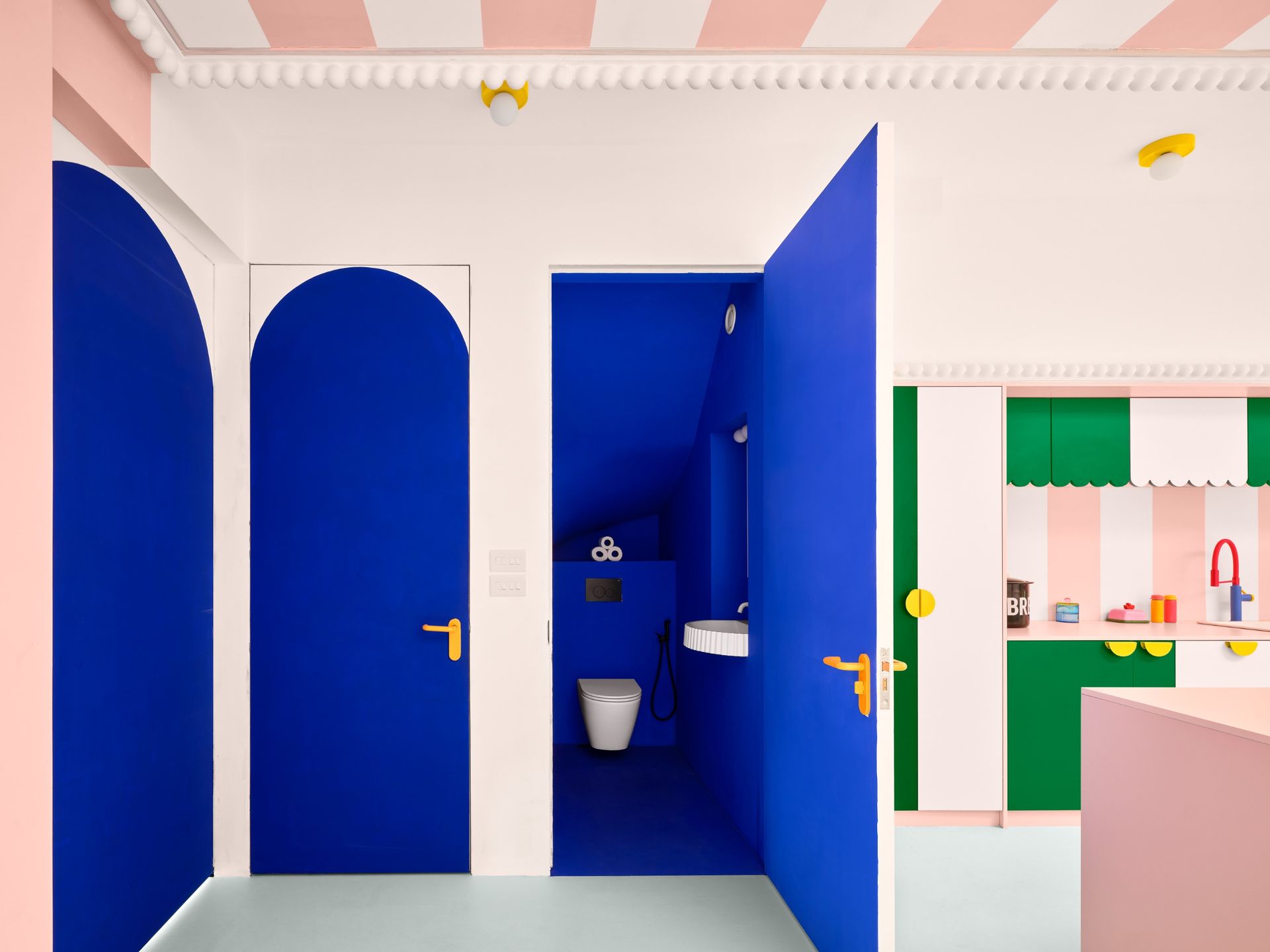 the colourful and mostly pink Cloud House by Peter Morris in London