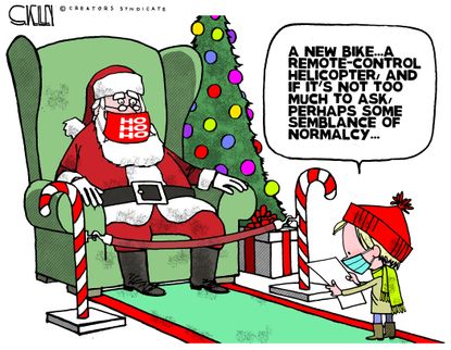 Editorial Cartoon U.S. 2020 Christmas COVID