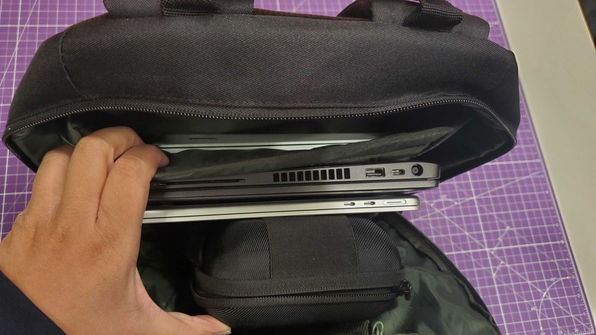a black laptop backpack