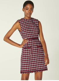 L.K.BENNETT THERESE RED CHECK TWEED DRESS, Now £175 Was £250