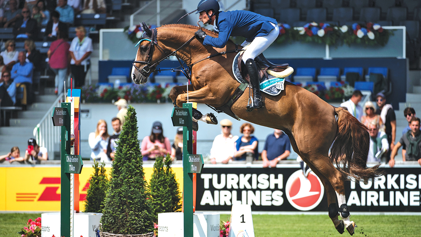 July 17, 2019 - Aachen, Germany - DANIEL DEUSSER of Germany jumps an oxer on Scuderia 1918 Tobago Z to finish third in Prize of Europe during the World Equestrian Festival CHIO Aachen in Germany. (Credit Image: &amp;radic;?&amp;not;?&amp;radic;?&amp;not;&amp;copy; Martin Dokoupil/ZUMA Wire)