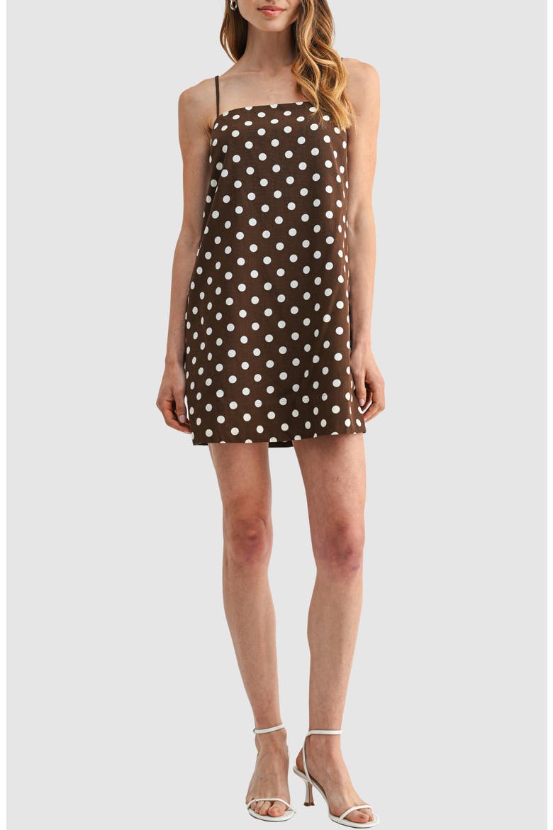 Polka Dot Spaghetti Strap Shift Minidress
