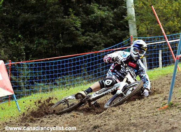 Gee Atherton washes out on a corner