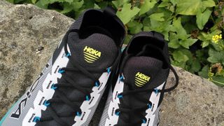 Hoka Zinal 2 running shoes close-up on collar and lacing system