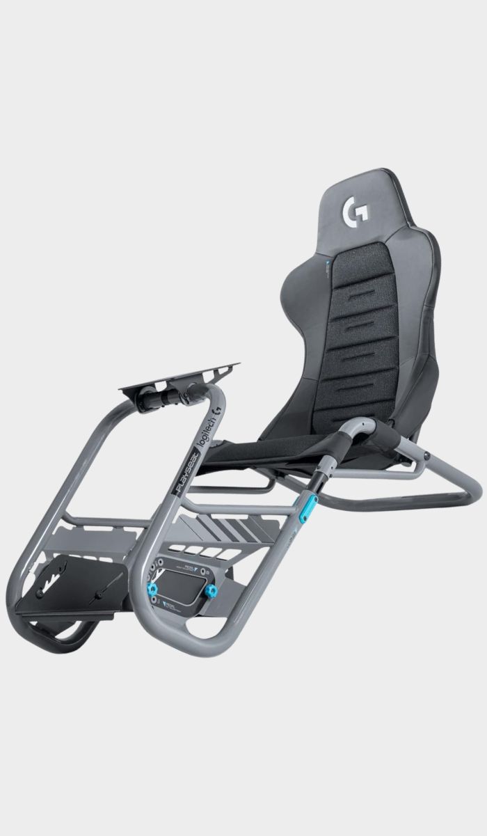 The Logitech G Edition of the PlaySeat Trophy gaming chair on a blank background