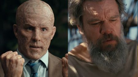 Ryan Reynolds in Deadpool 3 and Matt Damon on The Odyssey side by side. 