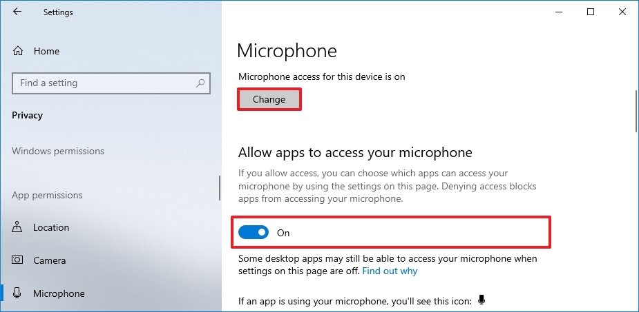 Windows 10 microphone settings