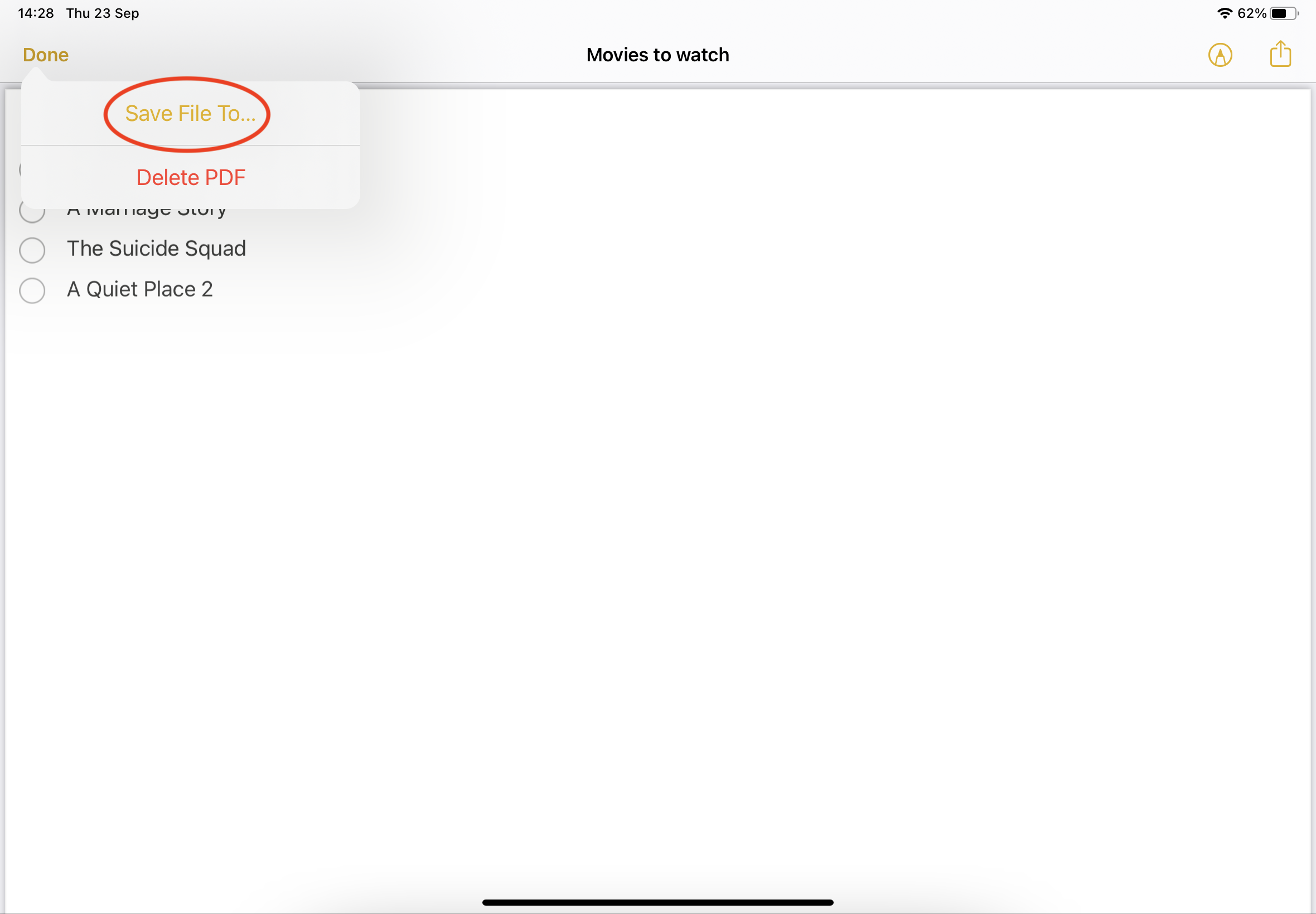 Как конвертировать Apple Notes в PDF на iPad
