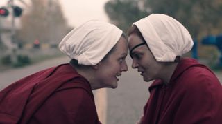 Elisabeth Moss and Alexis Bledel in The Handmaid's Tale on Hulu.