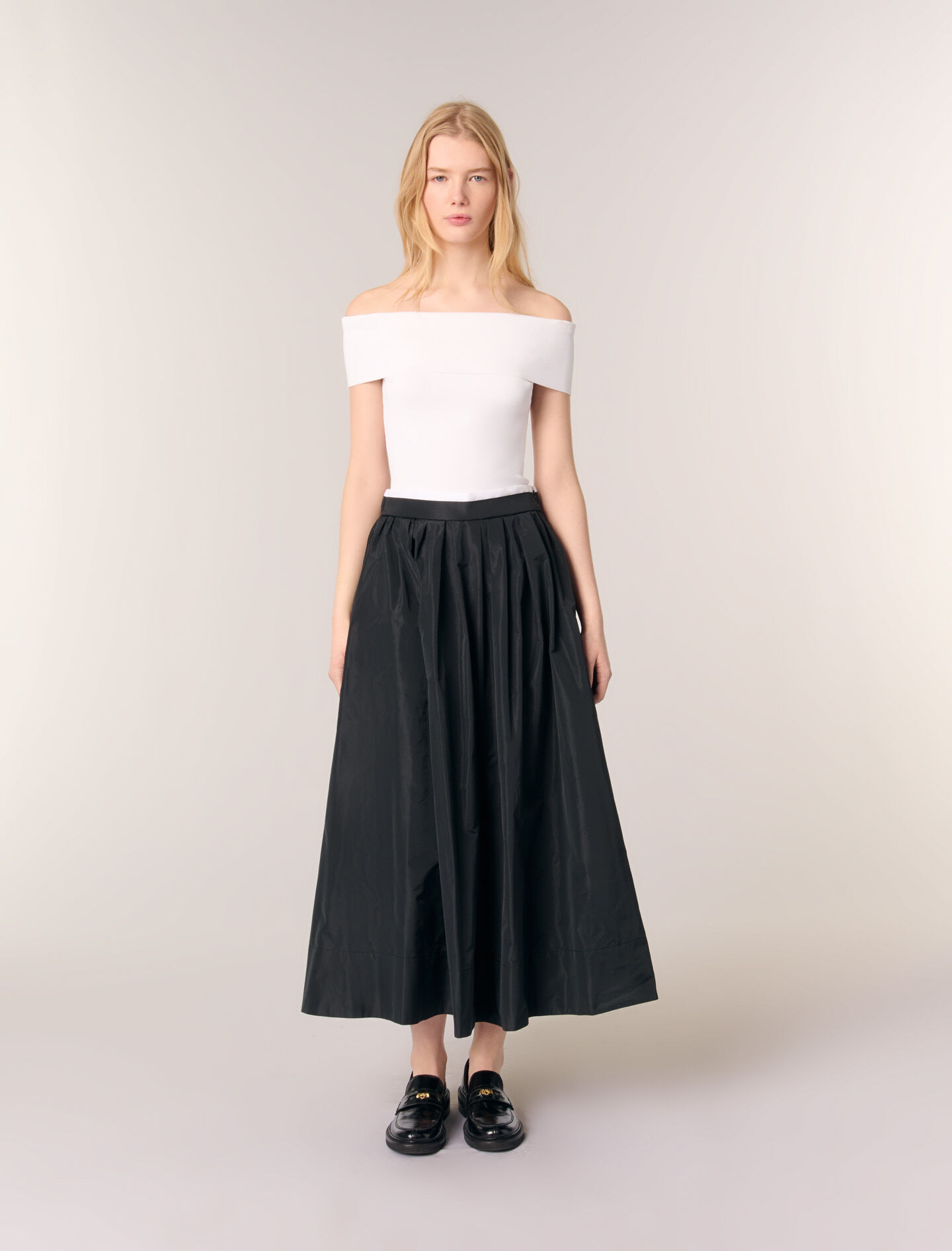 Maxi Skirt With Contrast Waistband