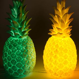 green and yellow pineapple shaped lamps