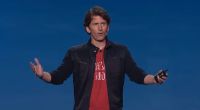 Todd Howard gesticulating at a conference