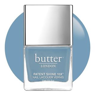 Butter London Patent Shine 10x Nail Lacquer, Helps Protect & Strengthen Nails, Gel-Like Finish & Chip-Resistant, 10-Free Formula, Vegan, Cruelty & Paraben Free, Waterloo Blue