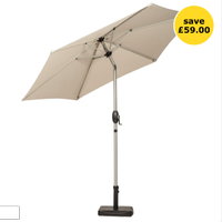 Royalcraft Ivory 2.5 Crank &amp; Tilt Parasol Brushed Aluminium |was £129.00now £70.00 at Wilko