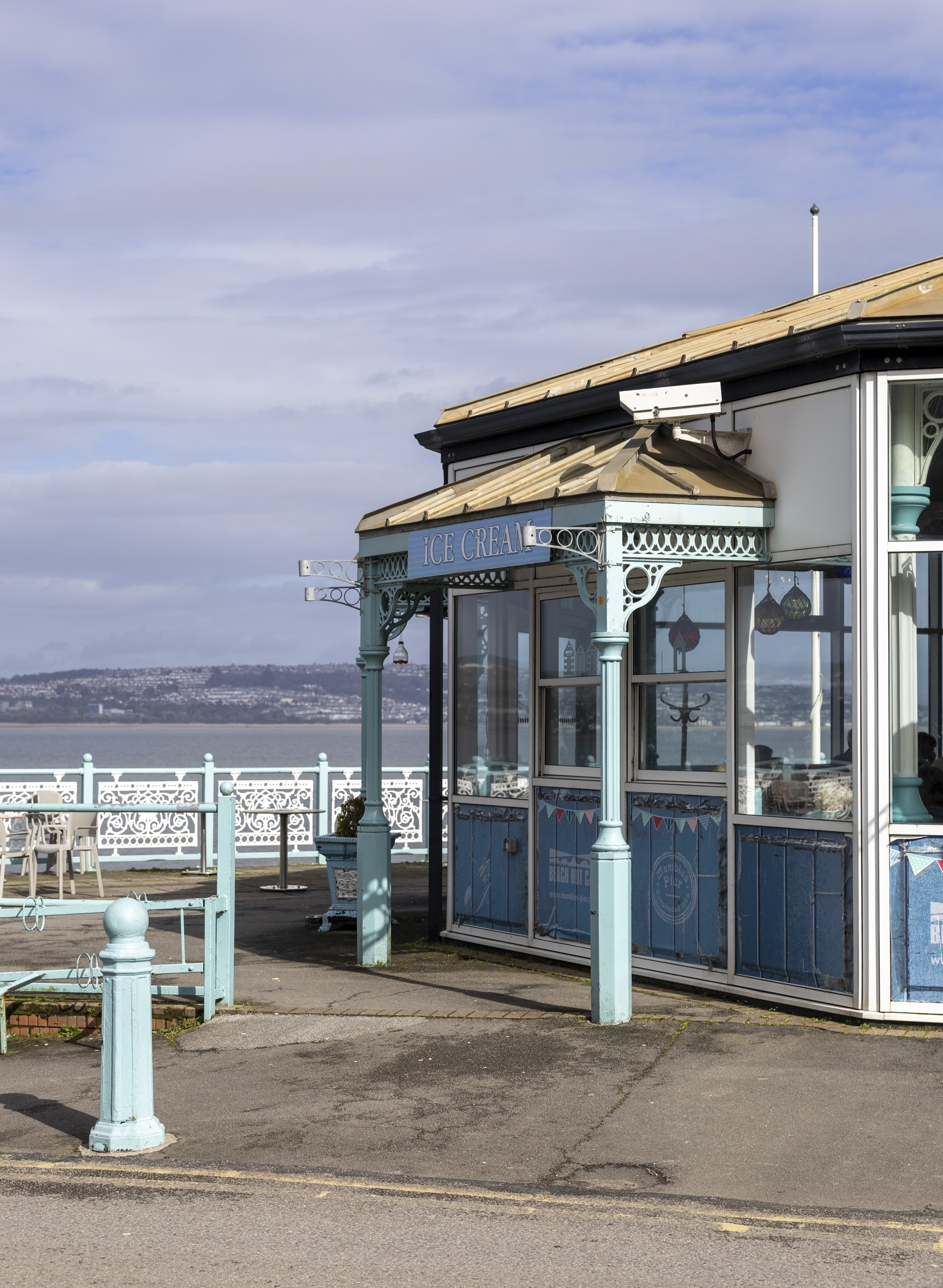 Canon EOS R8 sample image of a seaside pier in bright weather