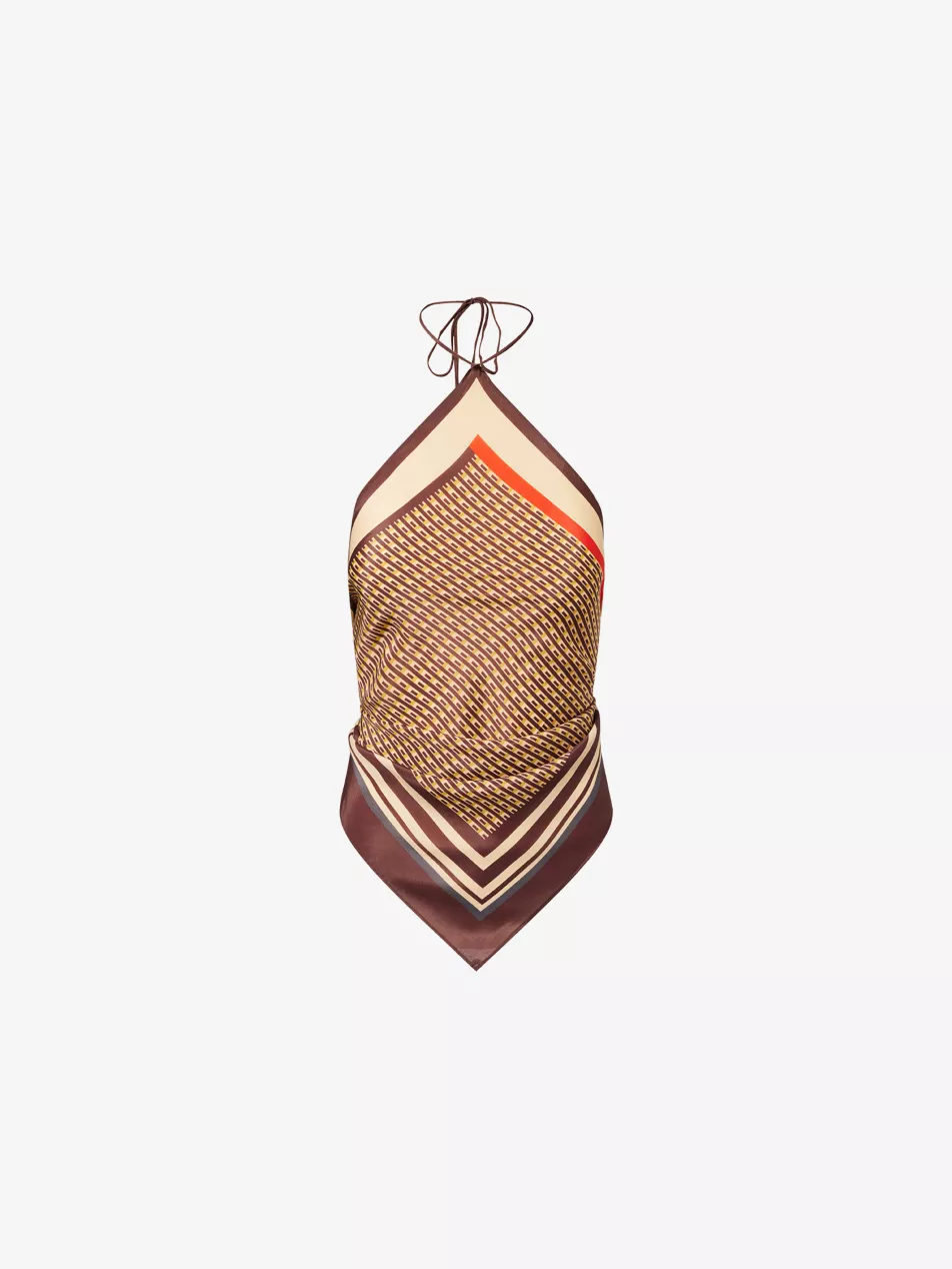 Cooper Scarf Silk-Blend Top