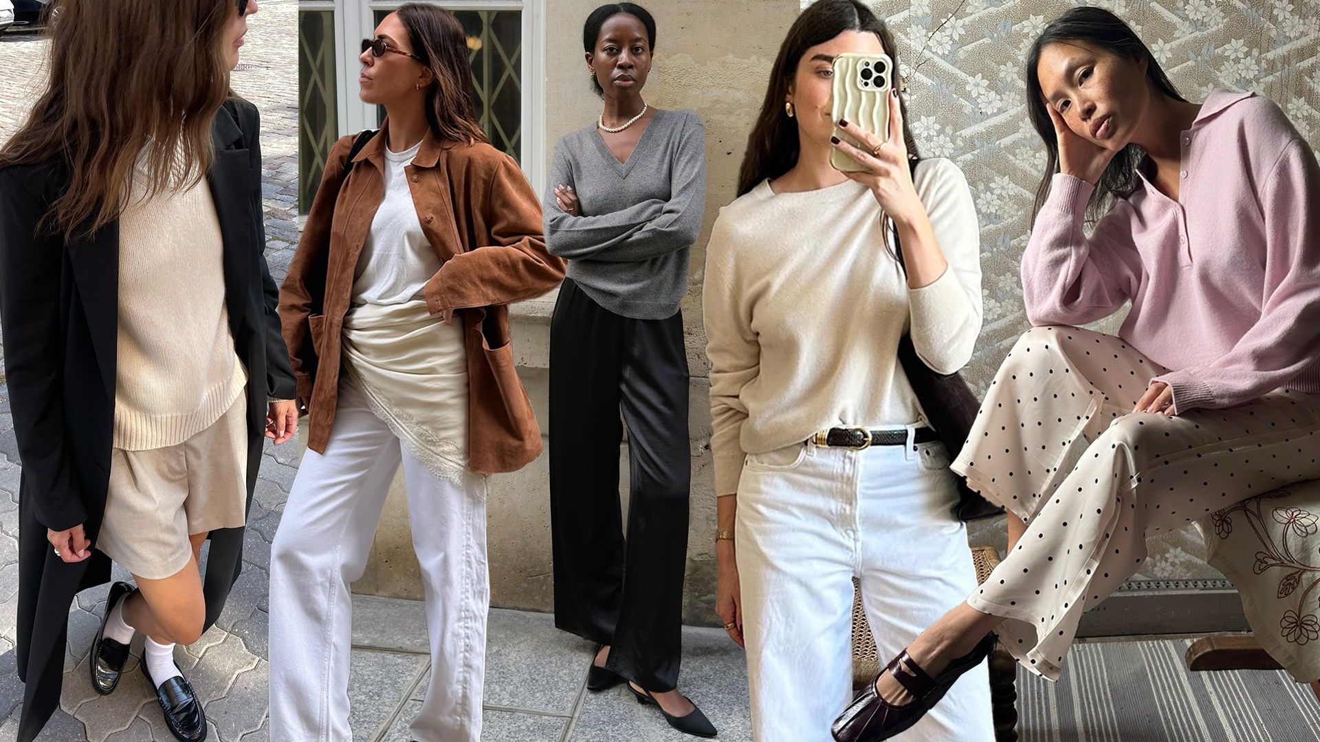 fashion collage of various style influencers wearing easy yet elevated spring out fit ideas for 2026