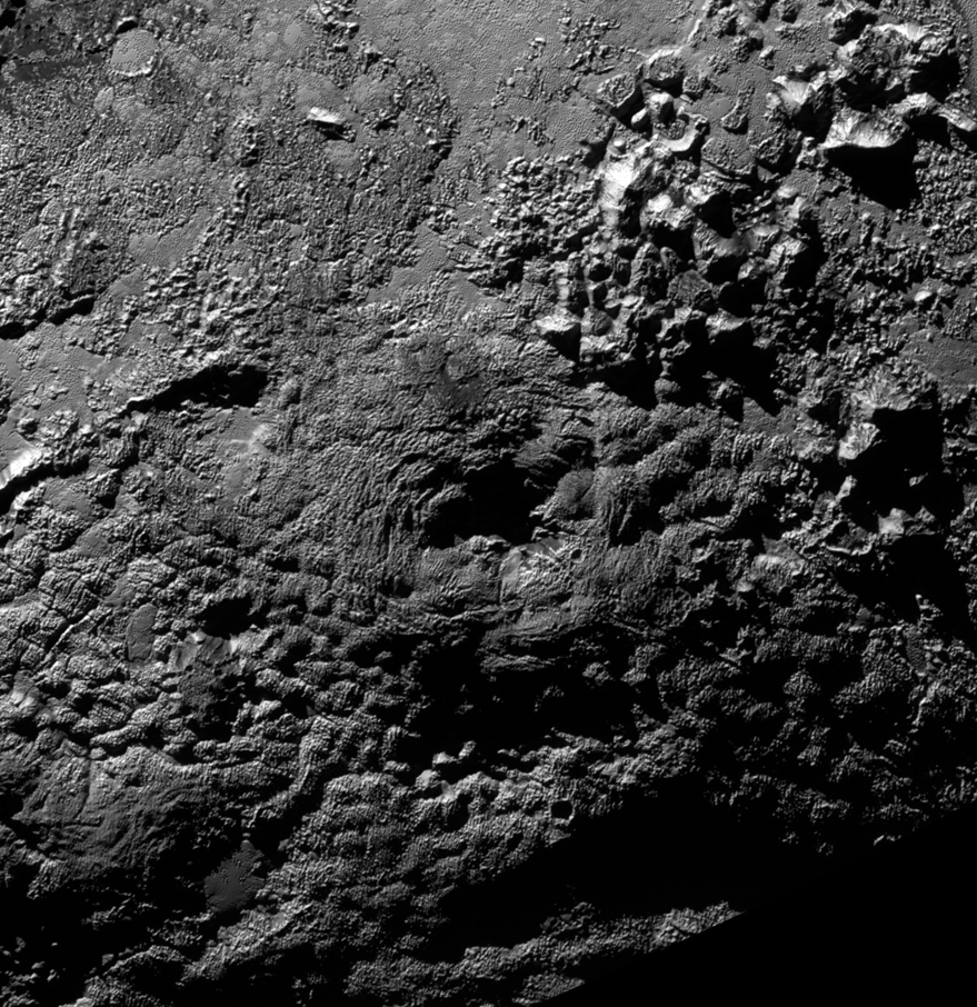 A possible ice volcano on Pluto (visible at center) is seen in this NASA image, captured by the New Horizons spacecraft, released on Nov. 9, 2015. 