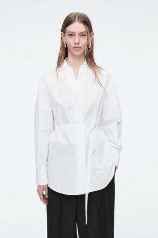 Oversized Tie-Waist Shirt