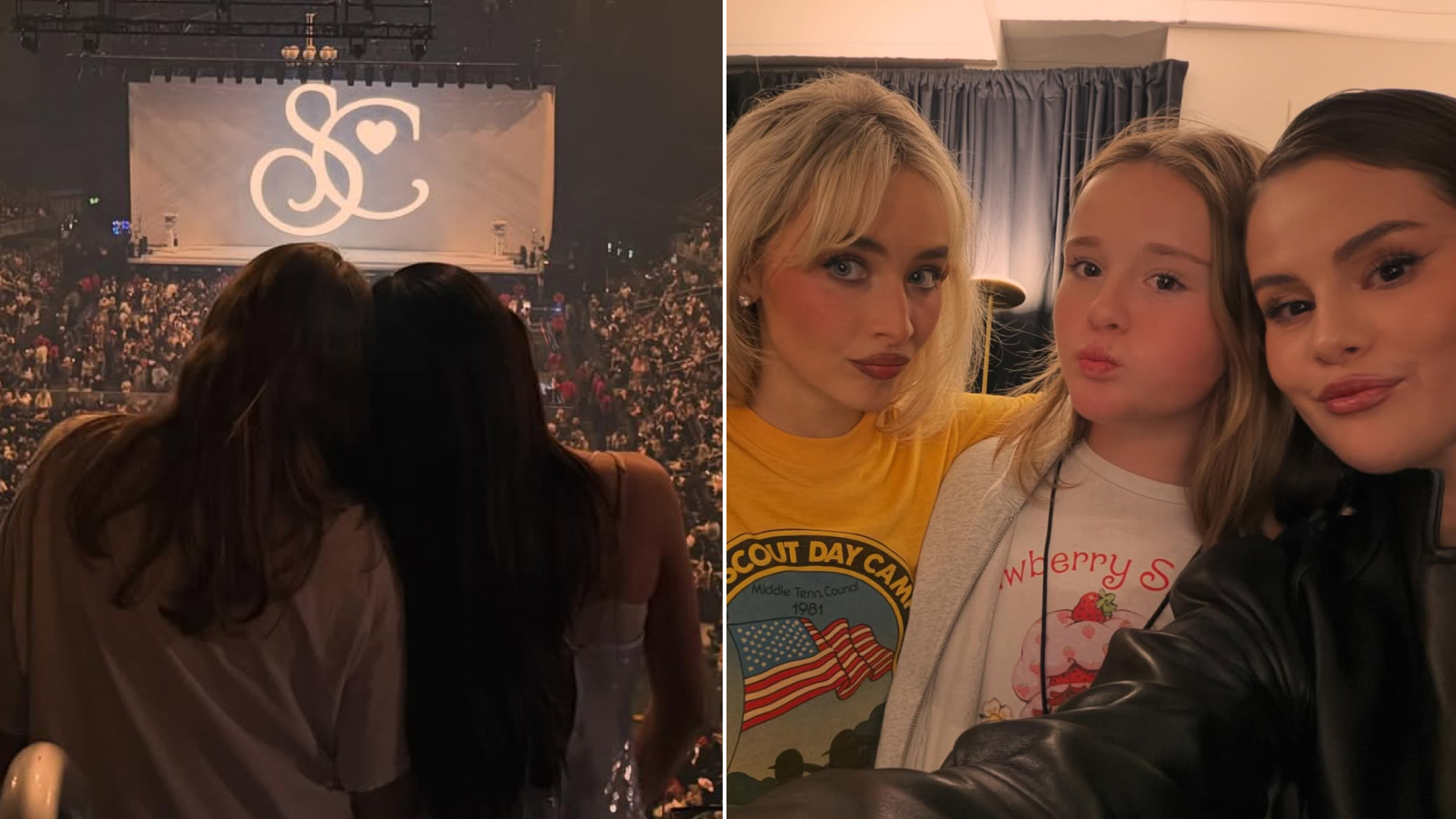 Sabrina Carpenter poses with Selena Gomez