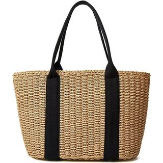 Women Straw Bags Summer Beach Large Tote Bag Handmade Woven Shoulder Crossbody Handbag