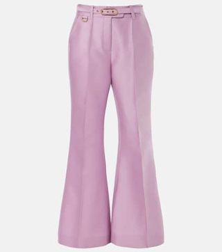 Tailored Wool and Silk Flared Pants