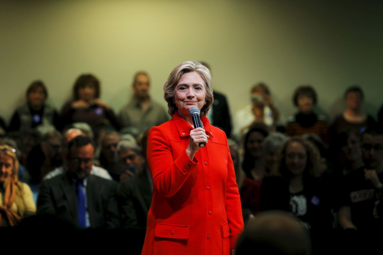 Hillary Clinton speaks at a campaign rally.