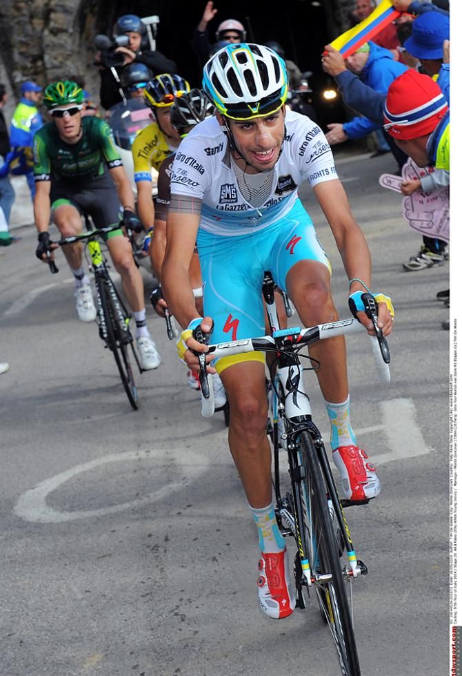 Best young rider Fabio Aru (Astana) on the Zoncolan