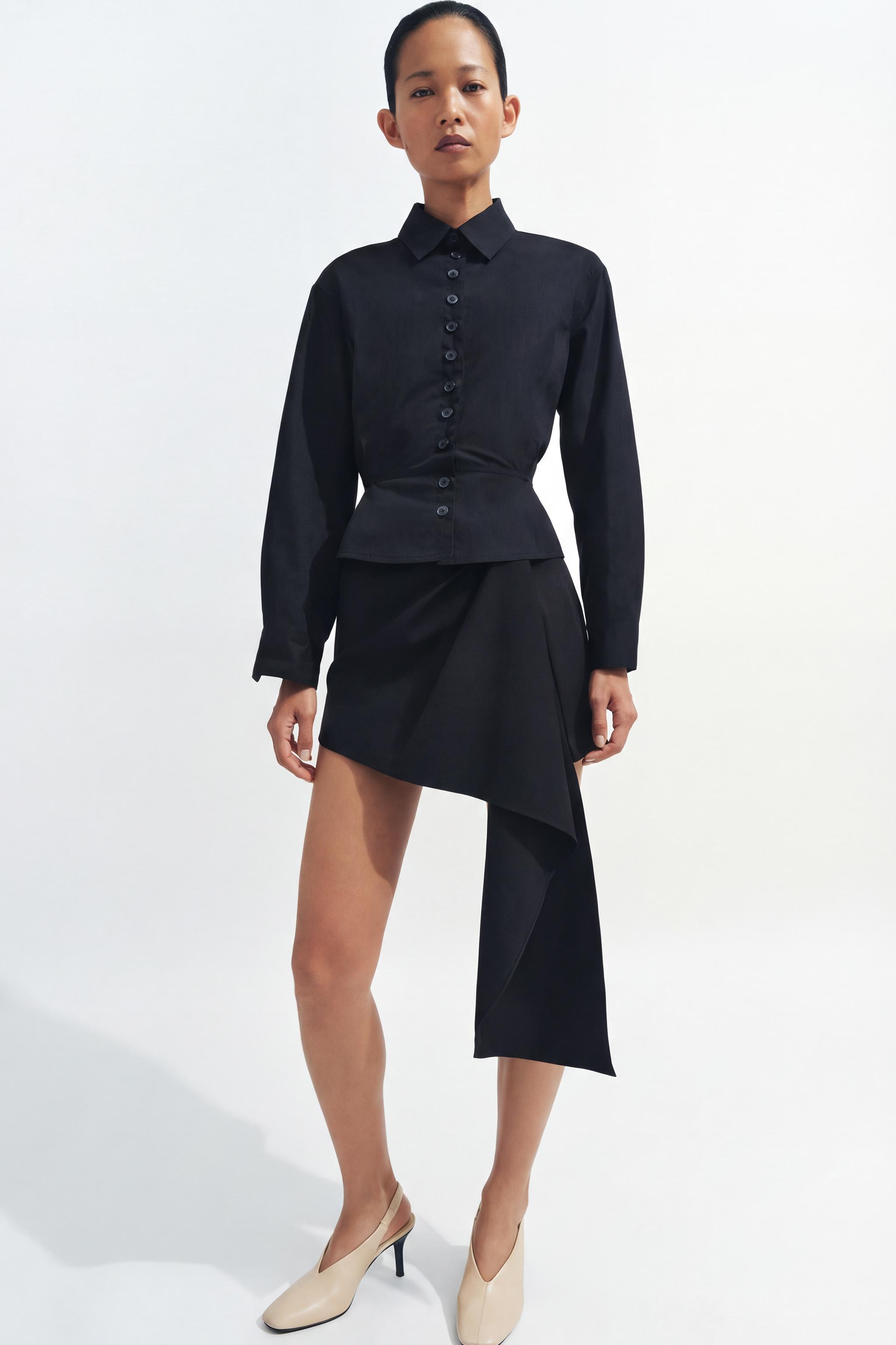 Zw Collection Buttoned Peplum Shirt