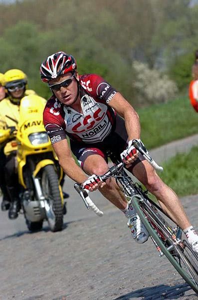 O'Grady alone on the cobblestones