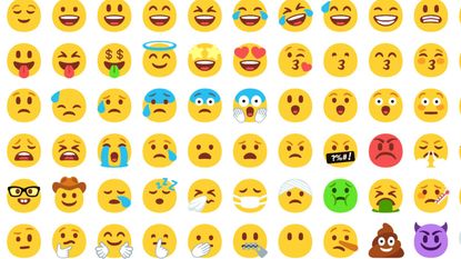 Flat yellow emoji collection 