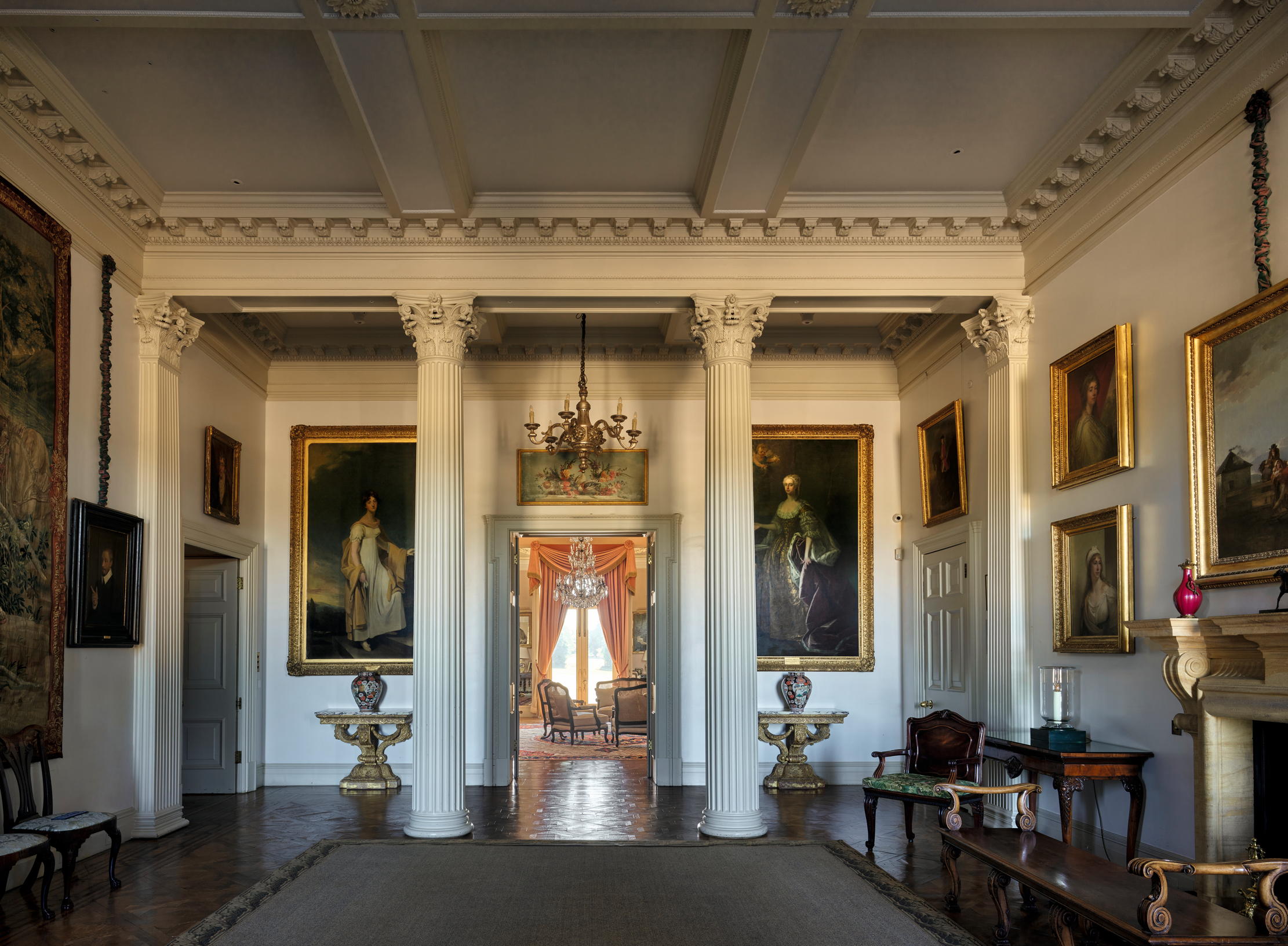 Fig 1: The Entrance hall at Stansted Park, reduced in height in 1926.