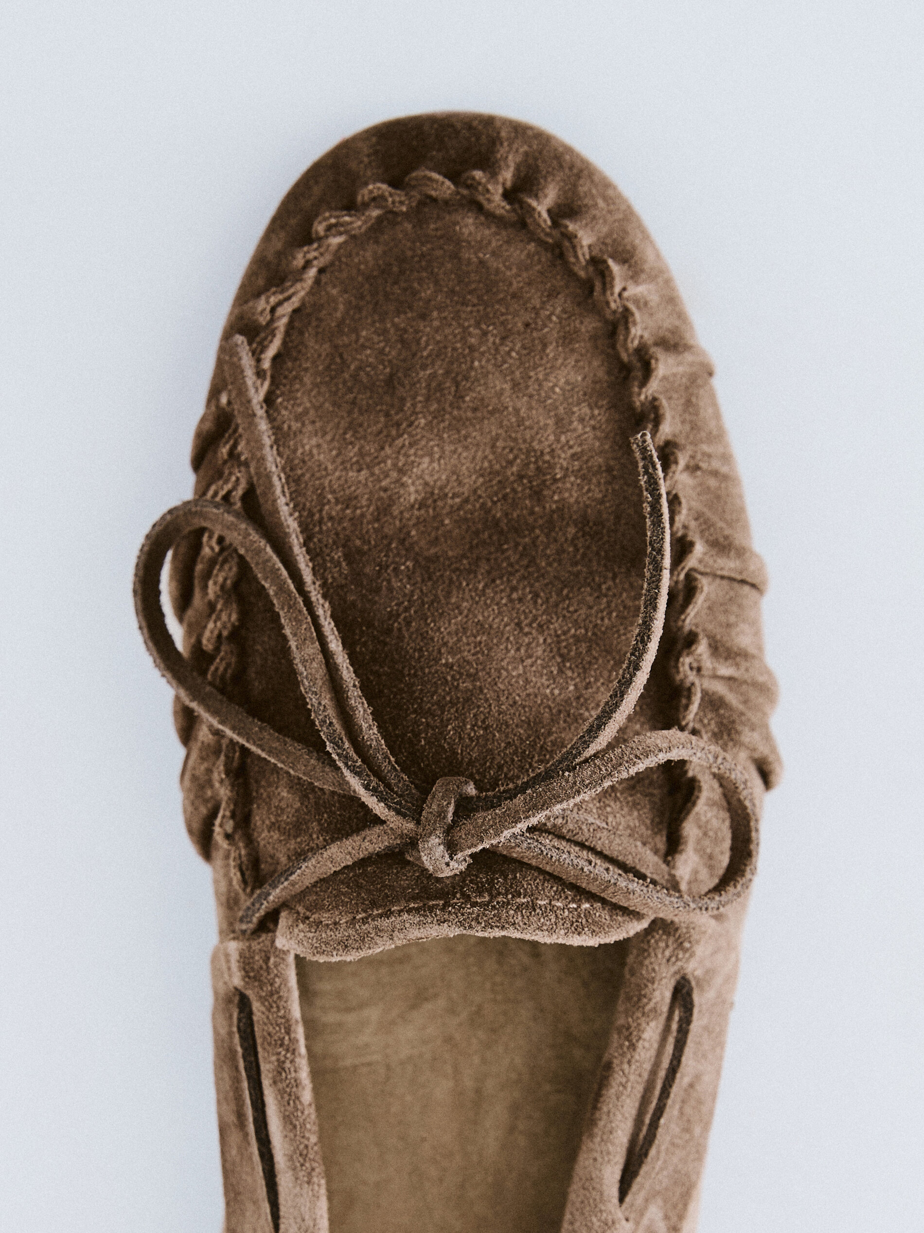 Gathered Split Suede Loafers