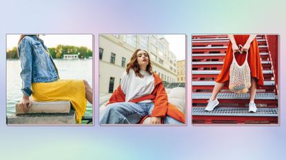A selection of street style images to illustrate creating a capsule wardrobe for spring in 2023