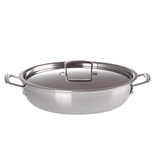 Le Creuset 3-Ply Stainless Steel Shallow Casserole &amp;amp; Lid