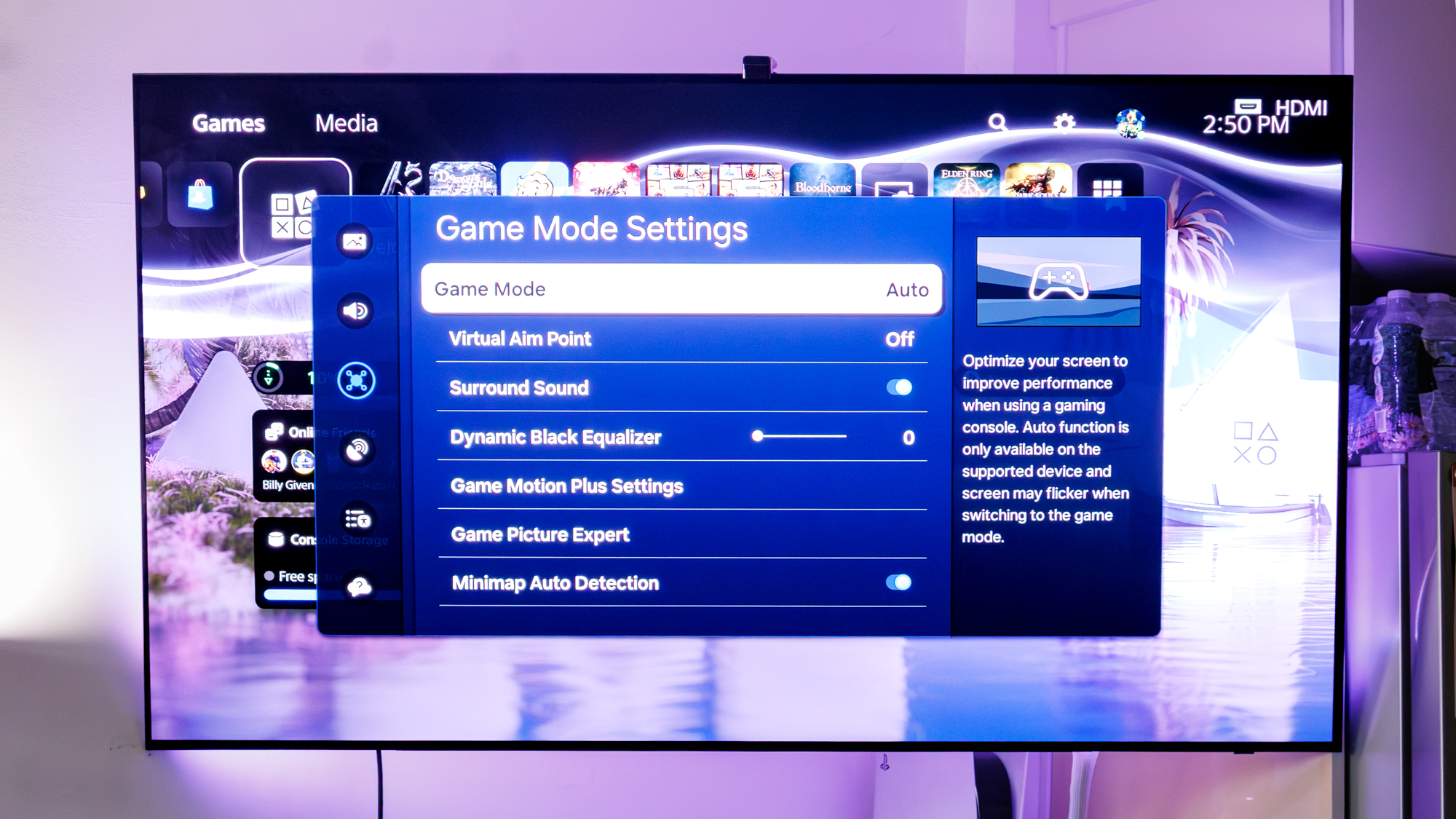 Samsung TV settings