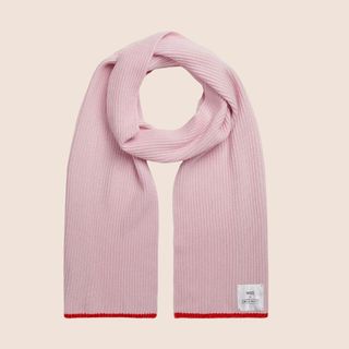 flat lay image of pink scarf