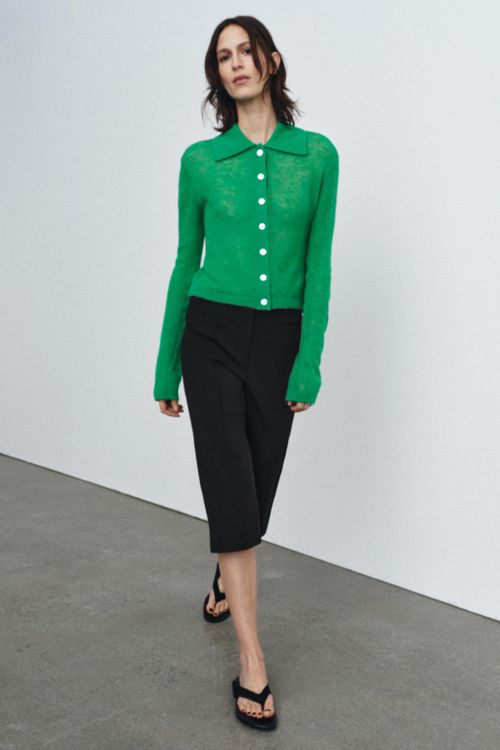 Polo Collar Cardigan