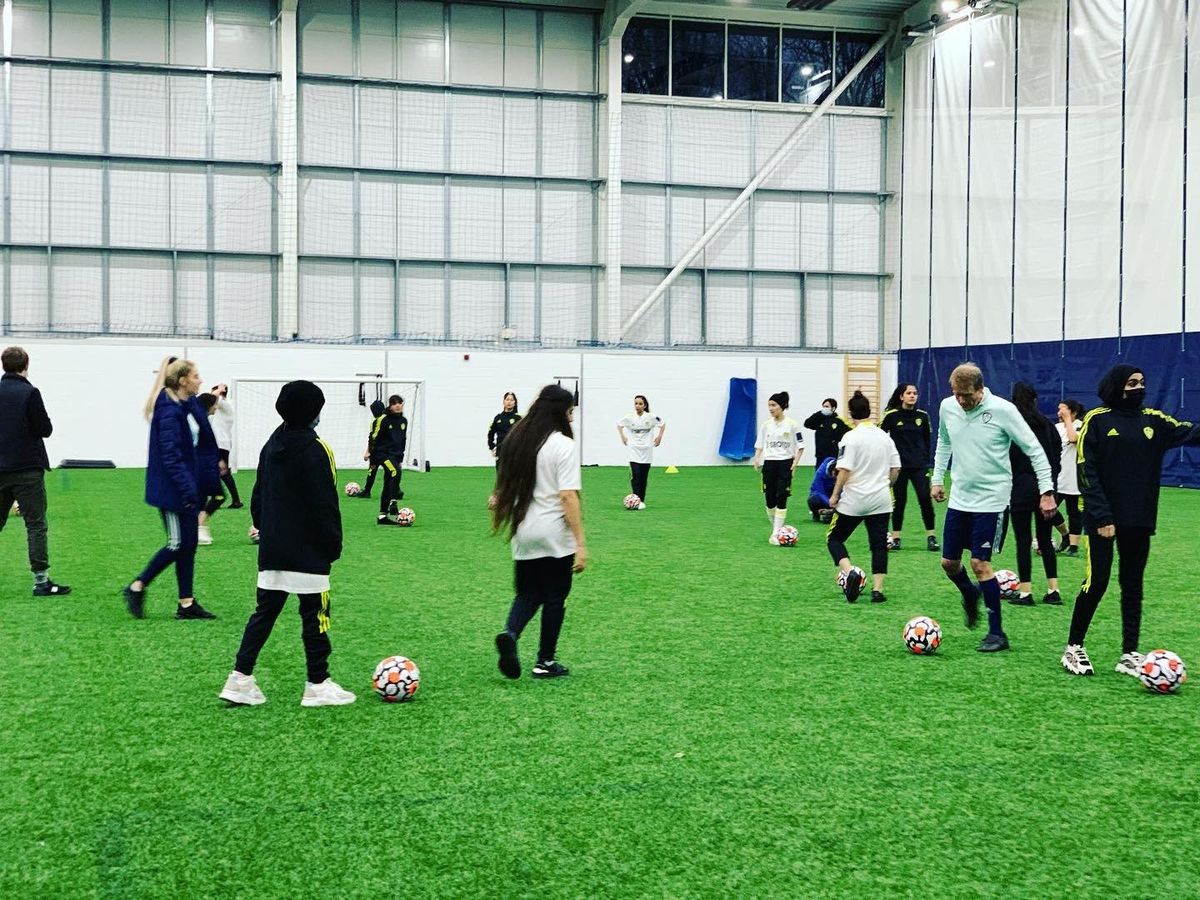 Young Afghan players train at Leeds United’s Thorp Arch facility