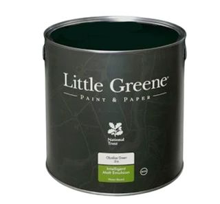 Tin of Obsidian Green paint by Little Greene