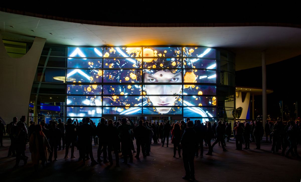 A video wall blows people&#039;s mind at ISE 2024. 