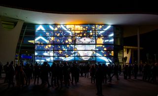 A video wall blows people's mind at ISE 2024. 