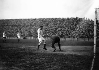 Manchester City in action against Clapton Orient in the FA Cup in 1926.