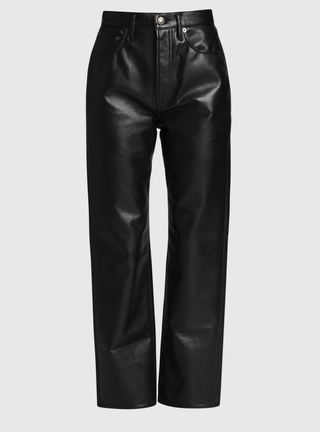 black bootcut leather pant