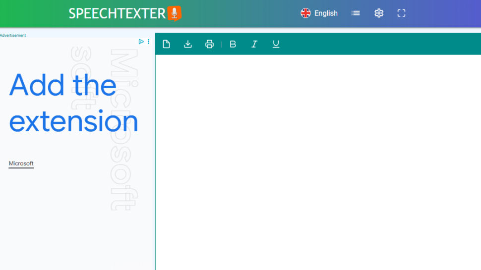SpeechTexter website screenshot (June 2025)