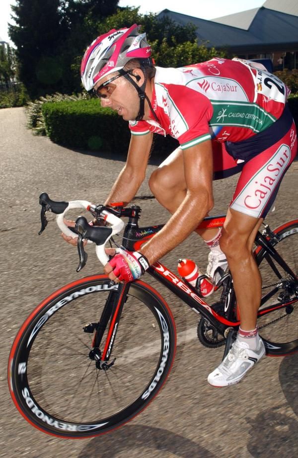 Jose Redondo tries to stay away in the closing kilometres of stage 3.