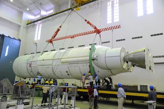 India's Geostationary Satellite Launch Vehicle Mark III rocket is a new booster to launch India's manned space capsule. The rocket will make its first test launch in December 2014.