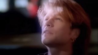 Jon Bon Jovi looking up in music video for In These Arms on Beavis and Butt-Head